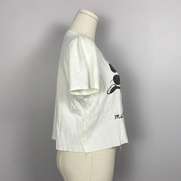 🌸 Disney Vintage Inspired Graphic Crop Top Tee with Mickey & Minnie - Picture 3 of 9